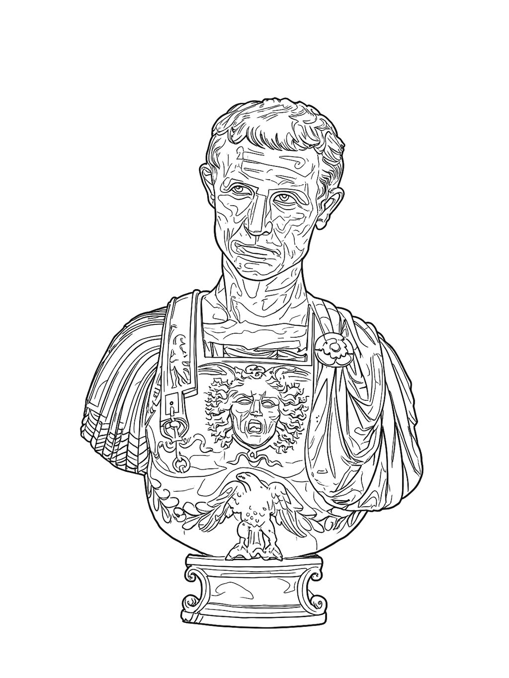 Stencil del busto de Julio César generado por SUBLYN