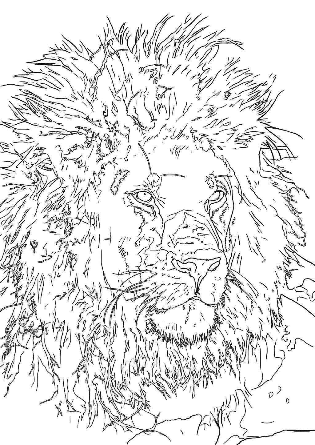 Stencil del león generado por SUBLYN